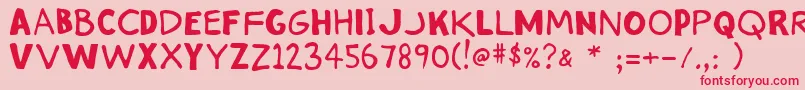 Stinky ffy Font – Red Fonts on Pink Background