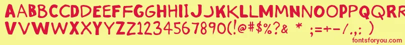 Stinky ffy Font – Red Fonts on Yellow Background