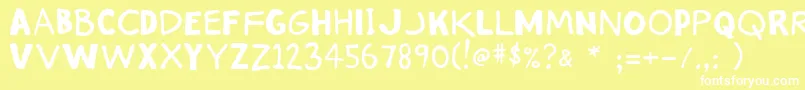 Stinky ffy Font – White Fonts on Yellow Background