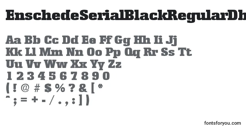 Czcionka EnschedeSerialBlackRegularDb – alfabet, cyfry, specjalne znaki