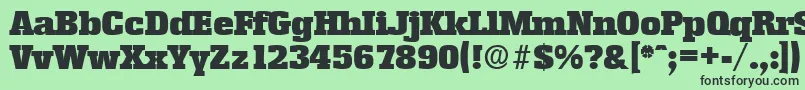 フォントEnschedeSerialBlackRegularDb – 緑の背景に黒い文字