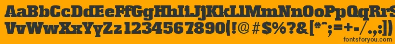 EnschedeSerialBlackRegularDb-Schriftart – Schwarze Schriften auf orangefarbenem Hintergrund