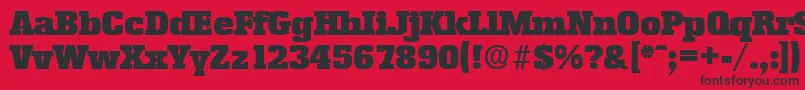 フォントEnschedeSerialBlackRegularDb – 赤い背景に黒い文字