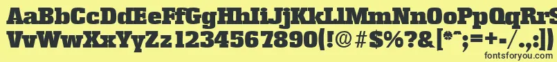 EnschedeSerialBlackRegularDb Font – Black Fonts on Yellow Background