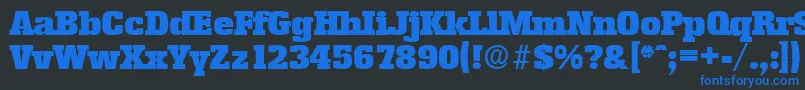 EnschedeSerialBlackRegularDb-Schriftart – Blaue Schriften auf schwarzem Hintergrund