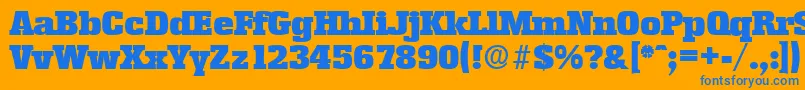 Шрифт EnschedeSerialBlackRegularDb – синие шрифты на оранжевом фоне