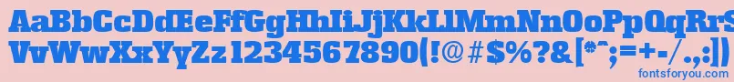 Шрифт EnschedeSerialBlackRegularDb – синие шрифты на розовом фоне