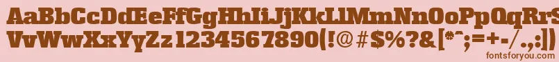 Шрифт EnschedeSerialBlackRegularDb – коричневые шрифты на розовом фоне