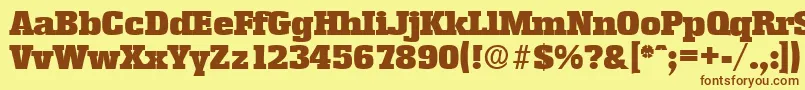 EnschedeSerialBlackRegularDb Font – Brown Fonts on Yellow Background