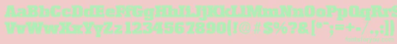 EnschedeSerialBlackRegularDb Font – Green Fonts on Pink Background