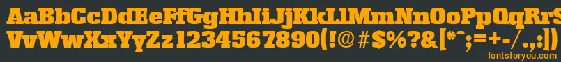 EnschedeSerialBlackRegularDb-Schriftart – Orangefarbene Schriften auf schwarzem Hintergrund