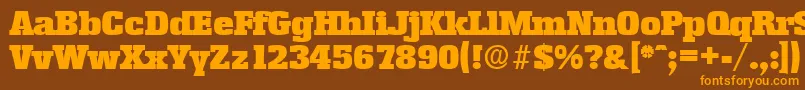フォントEnschedeSerialBlackRegularDb – オレンジ色の文字が茶色の背景にあります。