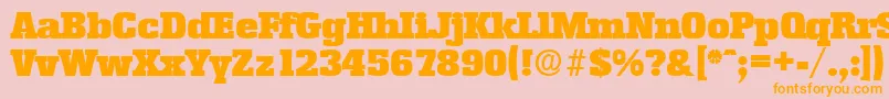 EnschedeSerialBlackRegularDb Font – Orange Fonts on Pink Background