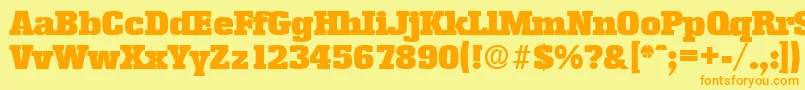 EnschedeSerialBlackRegularDb Font – Orange Fonts on Yellow Background