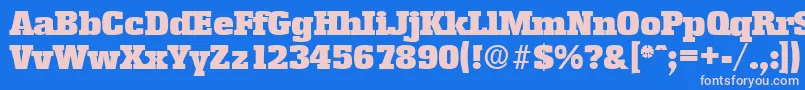 EnschedeSerialBlackRegularDb Font – Pink Fonts on Blue Background