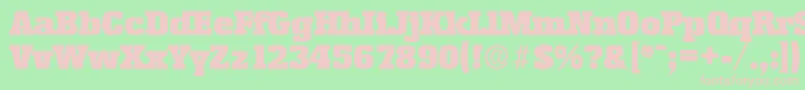 Шрифт EnschedeSerialBlackRegularDb – розовые шрифты на зелёном фоне
