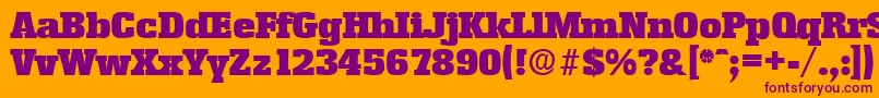 EnschedeSerialBlackRegularDb Font – Purple Fonts on Orange Background