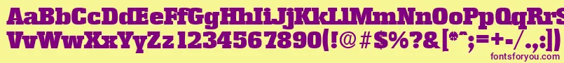EnschedeSerialBlackRegularDb Font – Purple Fonts on Yellow Background