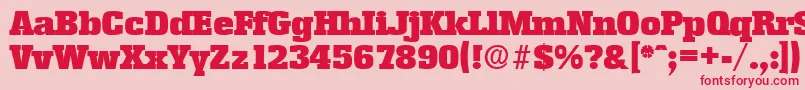 EnschedeSerialBlackRegularDb Font – Red Fonts on Pink Background