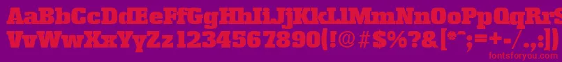 EnschedeSerialBlackRegularDb Font – Red Fonts on Purple Background