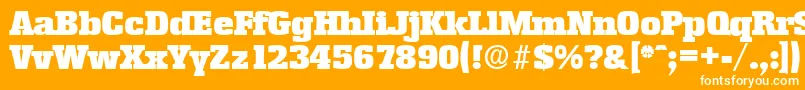 EnschedeSerialBlackRegularDb-Schriftart – Weiße Schriften auf orangefarbenem Hintergrund