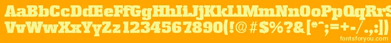 フォントEnschedeSerialBlackRegularDb – オレンジの背景に黄色の文字