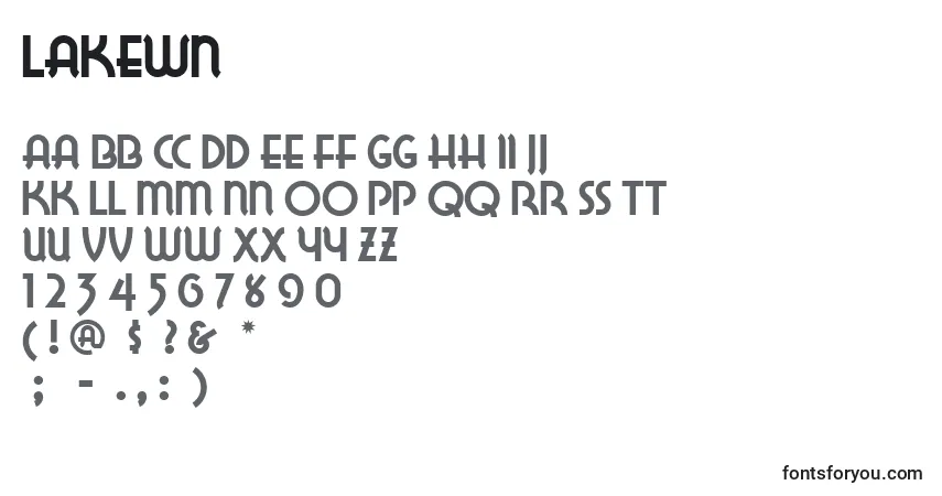 Schriftart Lakewn – Alphabet, Zahlen, spezielle Symbole