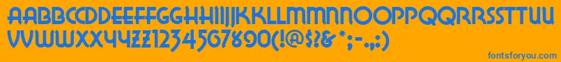 Lakewn Font – Blue Fonts on Orange Background