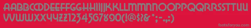 フォントLakewn – 赤い背景に灰色の文字