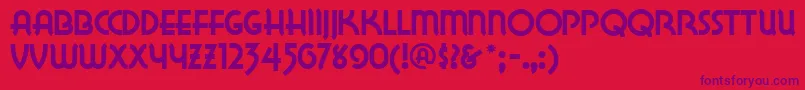 Lakewn-Schriftart – Violette Schriften auf rotem Hintergrund