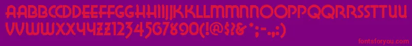 Lakewn Font – Red Fonts on Purple Background