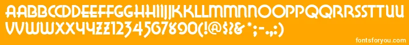 Lakewn Font – White Fonts on Orange Background