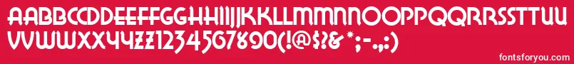 Lakewn Font – White Fonts on Red Background