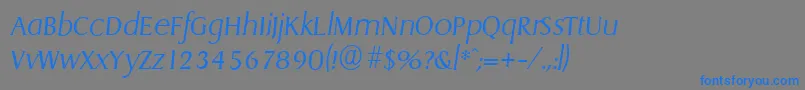 Шрифт DragonserialXlightItalic – синие шрифты на сером фоне