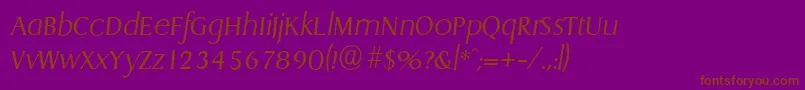 DragonserialXlightItalic Font – Brown Fonts on Purple Background