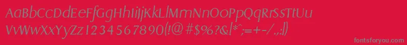 DragonserialXlightItalic Font – Gray Fonts on Red Background