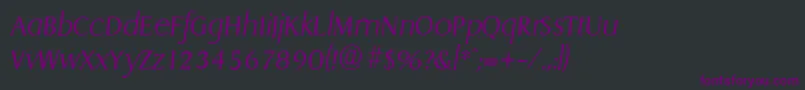 DragonserialXlightItalic Font – Purple Fonts on Black Background