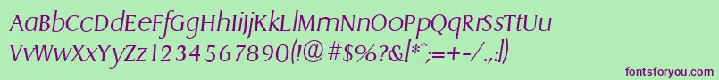 DragonserialXlightItalic Font – Purple Fonts on Green Background