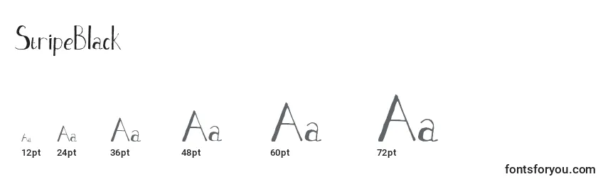Tamaños de fuente StripeBlack