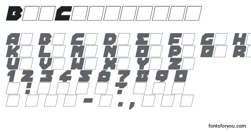 A fonte BotCraftshop – alfabeto, números, caracteres especiais