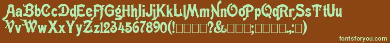 Meisters Font – Green Fonts on Brown Background