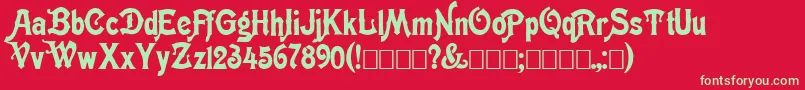 Meisters Font – Green Fonts on Red Background