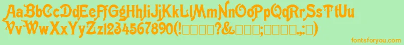 Meisters Font – Orange Fonts on Green Background