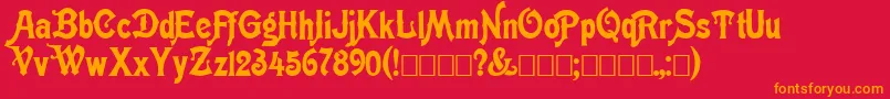 フォントMeisters – 赤い背景にオレンジの文字