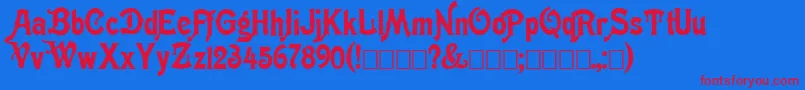 Meisters Font – Red Fonts on Blue Background