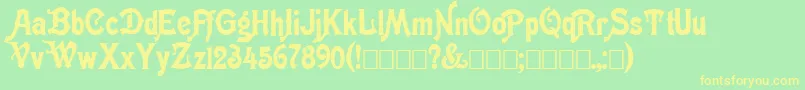 Meisters Font – Yellow Fonts on Green Background