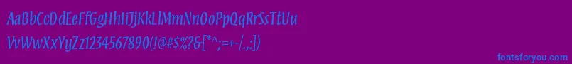 MezzstdRegular Font – Blue Fonts on Purple Background