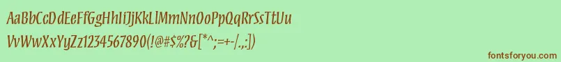 MezzstdRegular Font – Brown Fonts on Green Background