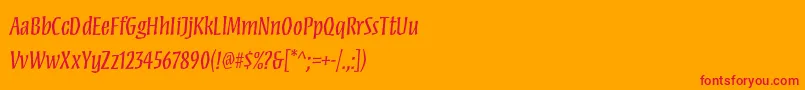 MezzstdRegular Font – Red Fonts on Orange Background