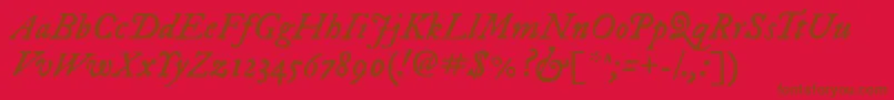 En savoir plus sur la police Imfepiit28p Police Imfepiit28p – polices brunes sur fond rouge